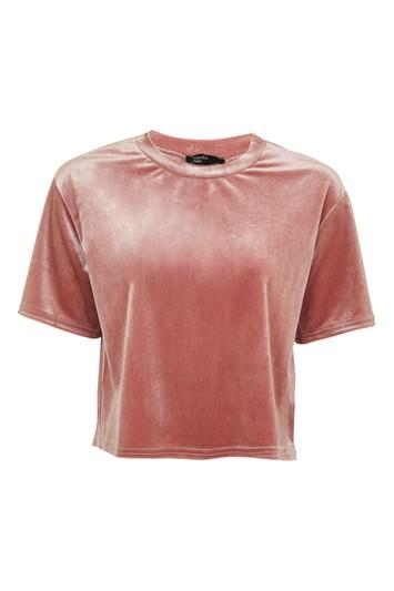 Topshop *velvet Boxy T-shirt By Nobody's Child