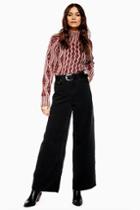 Topshop Black Cord Wide Leg Jeans