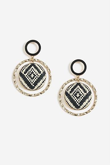 Topshop Woven Disc Drop Earrings