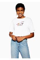 Tommy Hilfiger Cropped Rainbow Logo T-shirt By Tommy Jeans
