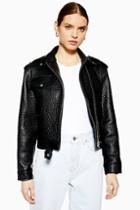 Topshop *ultimate Leather Biker Jacket By Boutique