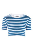 Topshop Stripe Airtex Crop T-shirt