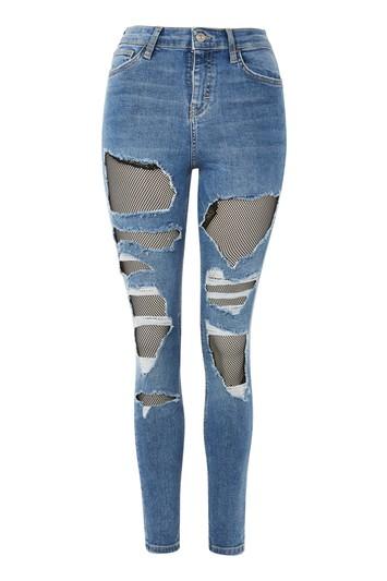 Topshop Moto Fishnet Jamie Jeans