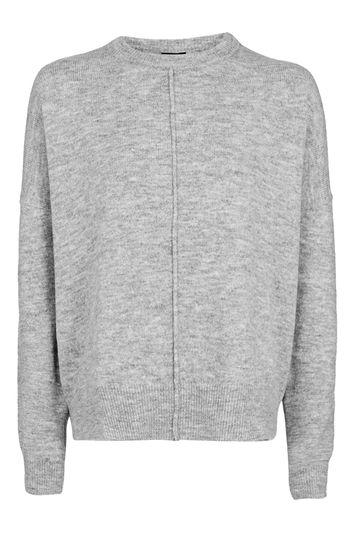 Topshop Tall Zip Side Crew Jumper