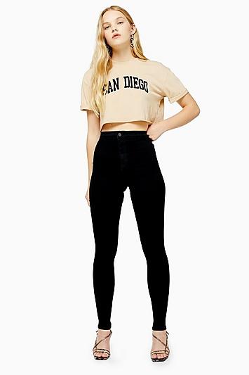 Topshop Tall Black Hold Power Joni Jeans