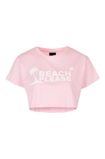 Topshop *beach Please Loose Fit Crop By Illustrated People