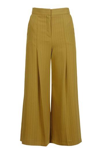 Topshop Pinstripe Cropped Wide Leg Trousers