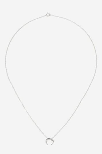 Topshop Sterling Silver Horn Ditsy Necklace