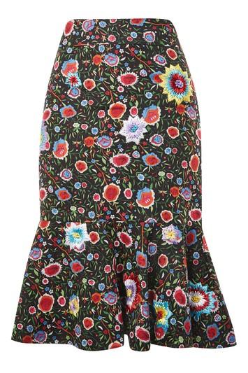 Topshop Ruffle Midi Skirt By Prints By Mochi For Topshop