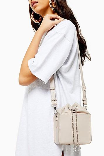 Topshop Catch Stone Drawstring Cross Body Bag