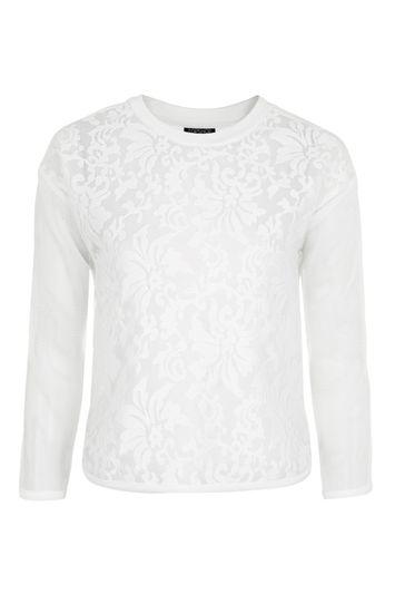 Topshop Lace Airtex Sweatshirt