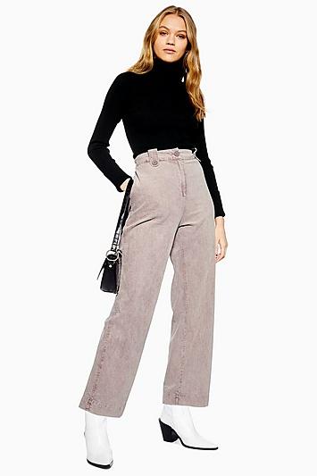 Topshop *corduroy Wide Leg Trousers By Native Youth