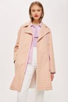 Topshop Premium Pastel Checked Coat