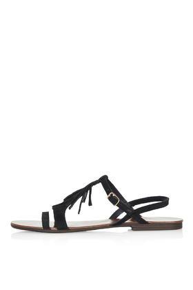 Topshop Hun Fringe Leather Sandals