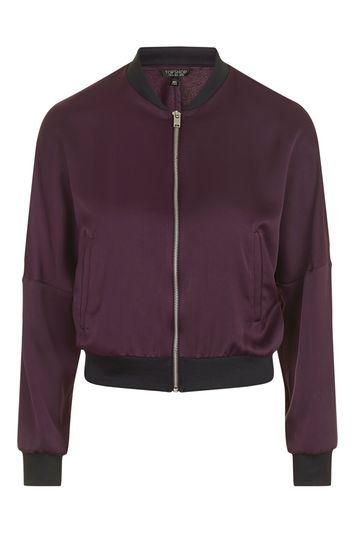 Topshop Batwing Satin Bomber