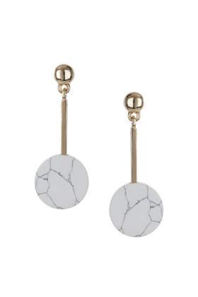 Topshop Semi Precious White Circle Earrings