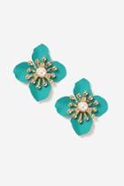 Topshop Turquoise Matte Flower Stud Earrings