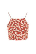 Topshop *floral Print Tie Back Camisole Top By Glamorous