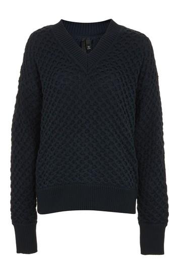 Topshop Bubble V-neck Jumper By Boutique