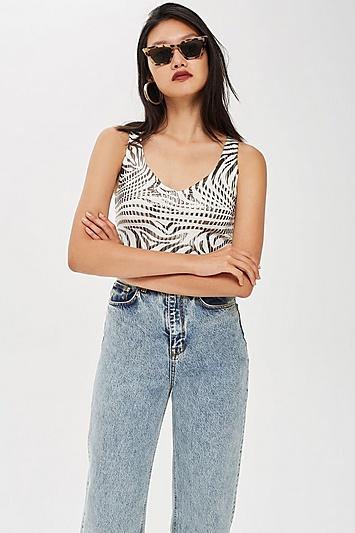 Topshop Zebra Foiled Camisole Top