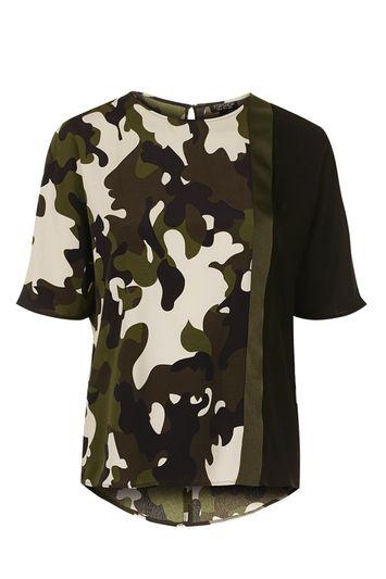 Topshop Camo Colour Block Tee