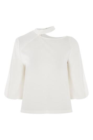 Topshop Deconstructed Choker Neck Top
