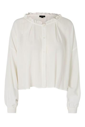 Topshop Ruffle Neck Blouse
