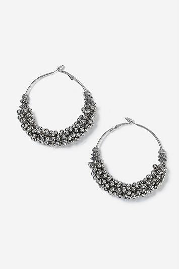 Topshop *beaded Hoop Earrings