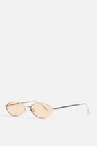 Topshop Slender Metal Oval Sunglasses