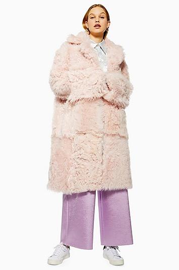 Topshop *long Shearling Coat By Boutique