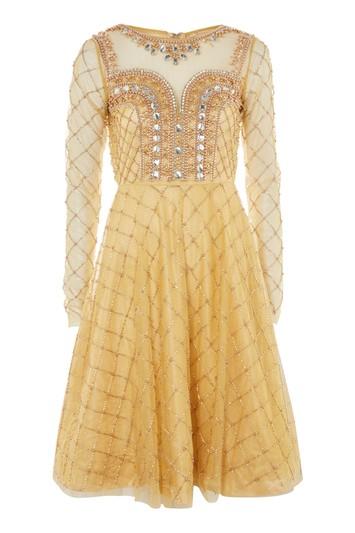 Topshop *embellished Skater Dress By Starry Eyed