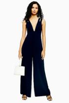 Topshop Double Strap V-neck Jumpsuit
