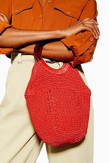 Topshop Red Sea String Tote Bag