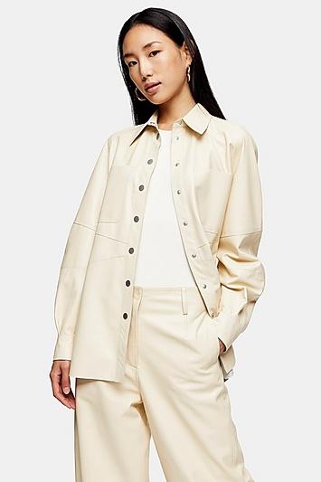 *buttermilk Leather Shirt By Topshop Boutique
