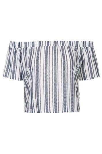 Topshop Soft Stripe Bardot Top