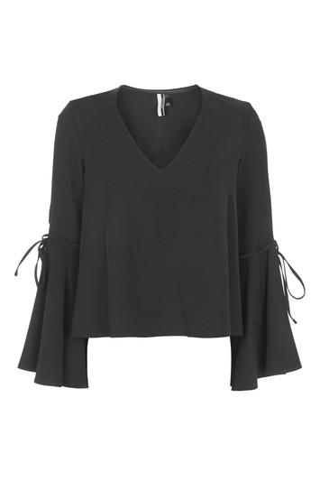 Topshop Trumpet Tie Sleeve Top