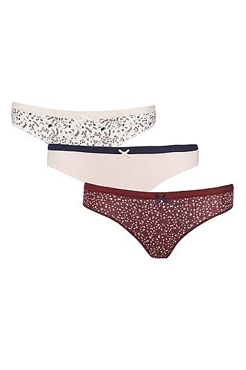 Topshop 3 Pack Confetti Floral Mini Knickers