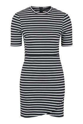 Topshop Petite Stripe Wrap Bodycon Dress