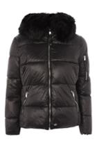 Topshop Faux Fur Puffer Jacket By Sixth June