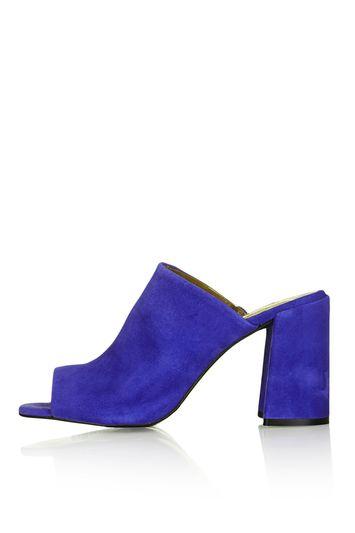 Topshop Ruler Flared Heel Peep-toe Mules