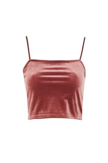 Topshop Petite Velvet Square Neck Camisole Top