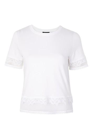 Topshop Dobby Trim T-shirt