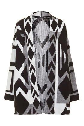 Topshop Mono Patterned Cardigan