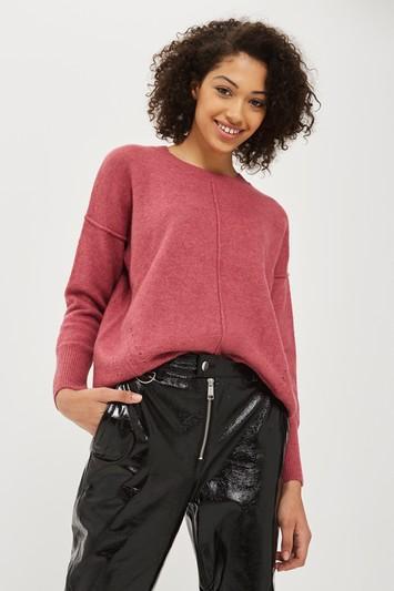 Topshop Pointelle Crew Neck Sweater