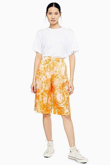 Topshop *tie Dye Bermuda Shorts By Boutique
