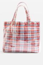 Topshop Marty Check Unlined Tote Bag
