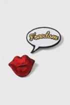 Topshop Speech Bubble And Lips Brooch
