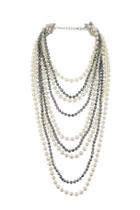 Topshop Facet And Pearl Multi-row Necklace