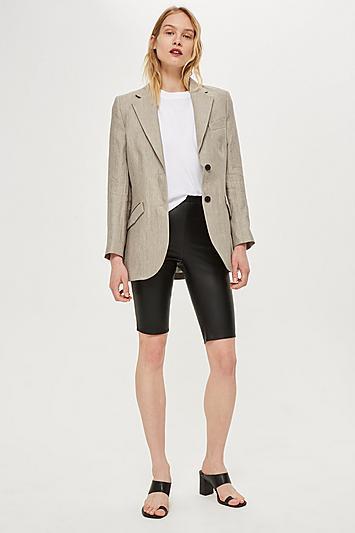 Topshop *leather Cycling Shorts By Boutique