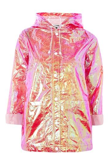Topshop Metallic Mac Raincoat